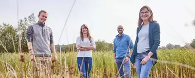 Gruppenbild mit vier Personen: Team Bauleitplanung der EARLP