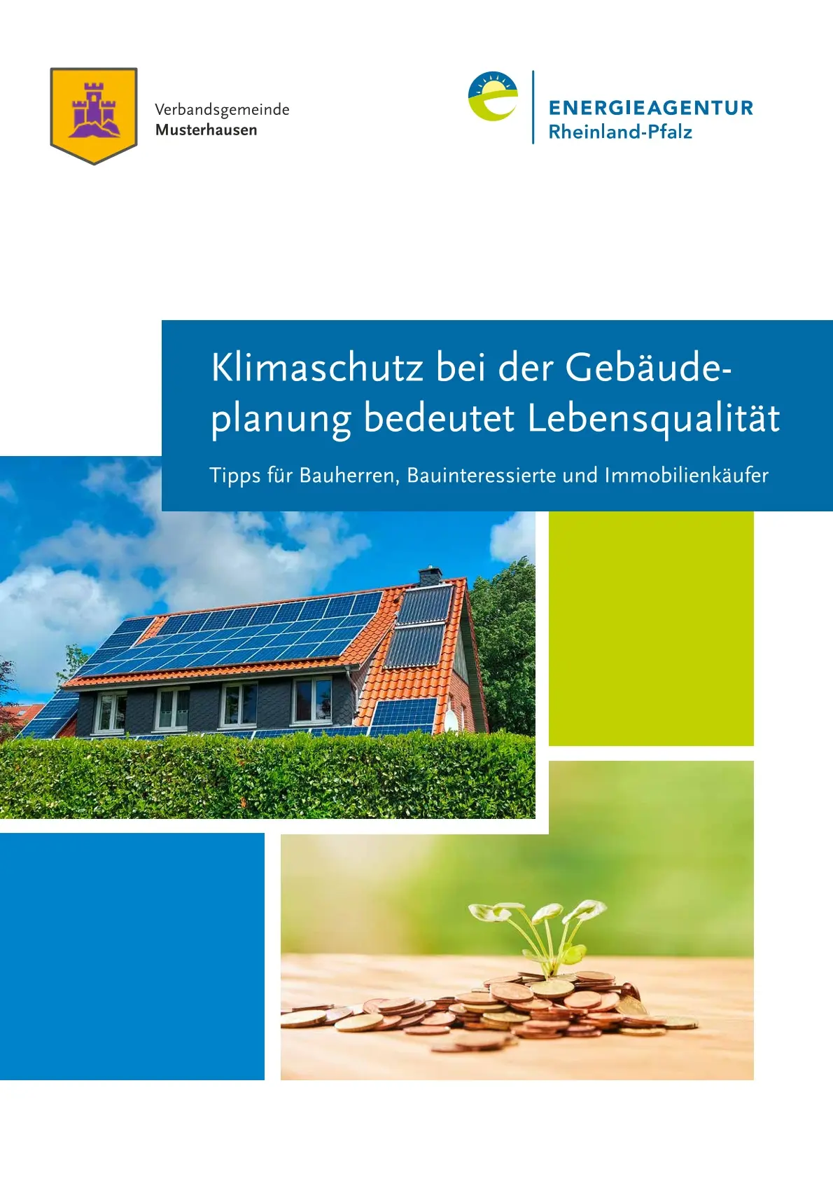 Titelbild der Broschüre "Klimaschutz bei der Gebäudeplanung bedeutet Lebensqualität"